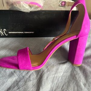 INC International Concepts Fuchsia Block Heel Sandals